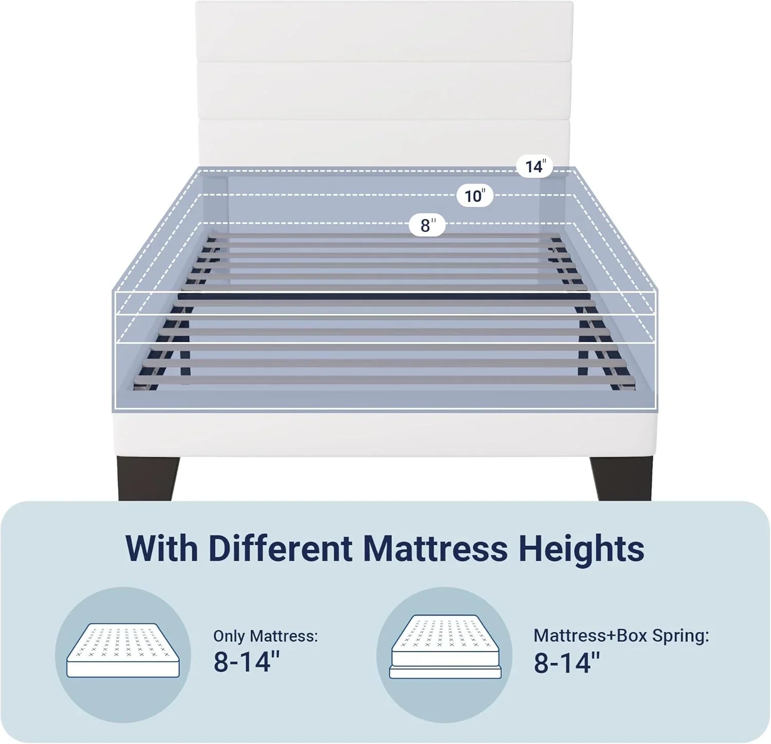 Cadre de lit plateforme Allewie King size avec tête de lit et planches rembourrées en velours