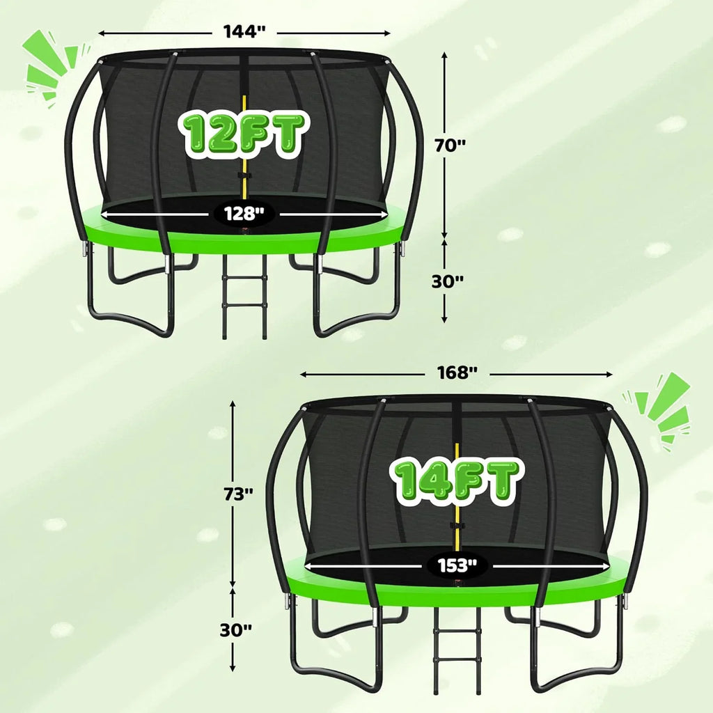 Trampoline Trampoline de loisirs avec filet de clôture et échelle, trampoline d'extérieur antirouille pour enfants et adultes