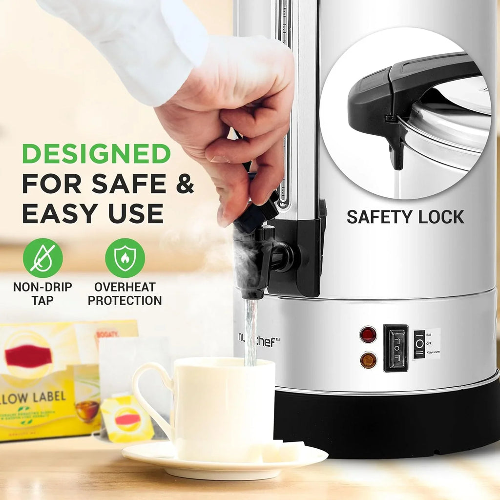 Chauffe-eau et distributeur d'eau chaude NutriChef, distributeur de boissons électrique 8 L