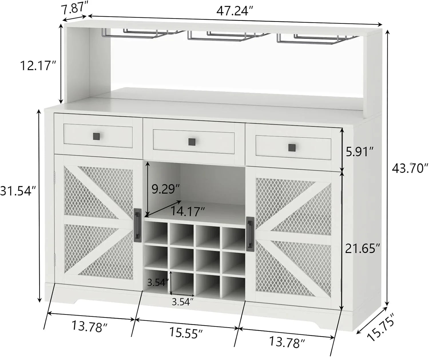 Bar à vin avec éclairage LED, meuble à liqueur avec porte-verres, bar à café pour liqueurs, buffet de rangement avec casiers à vin, armoire à vin