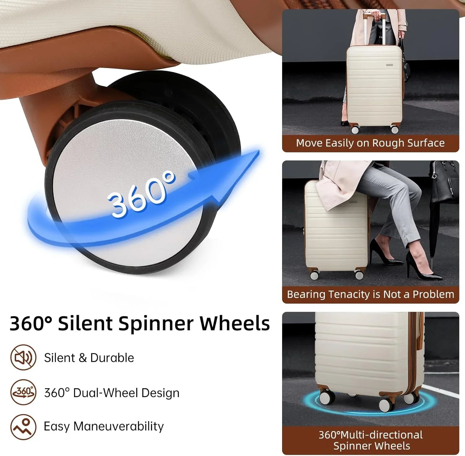 Ensemble de bagages 6 pièces, ensemble de valises rigides extensibles avec roulettes pivotantes, ensemble de bagages à roulettes légers