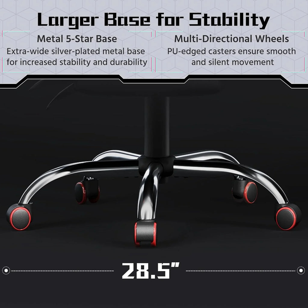 Chaise de jeu avec support lombaire massant et repose-pieds en hauteur Chaise de jeu de bureau