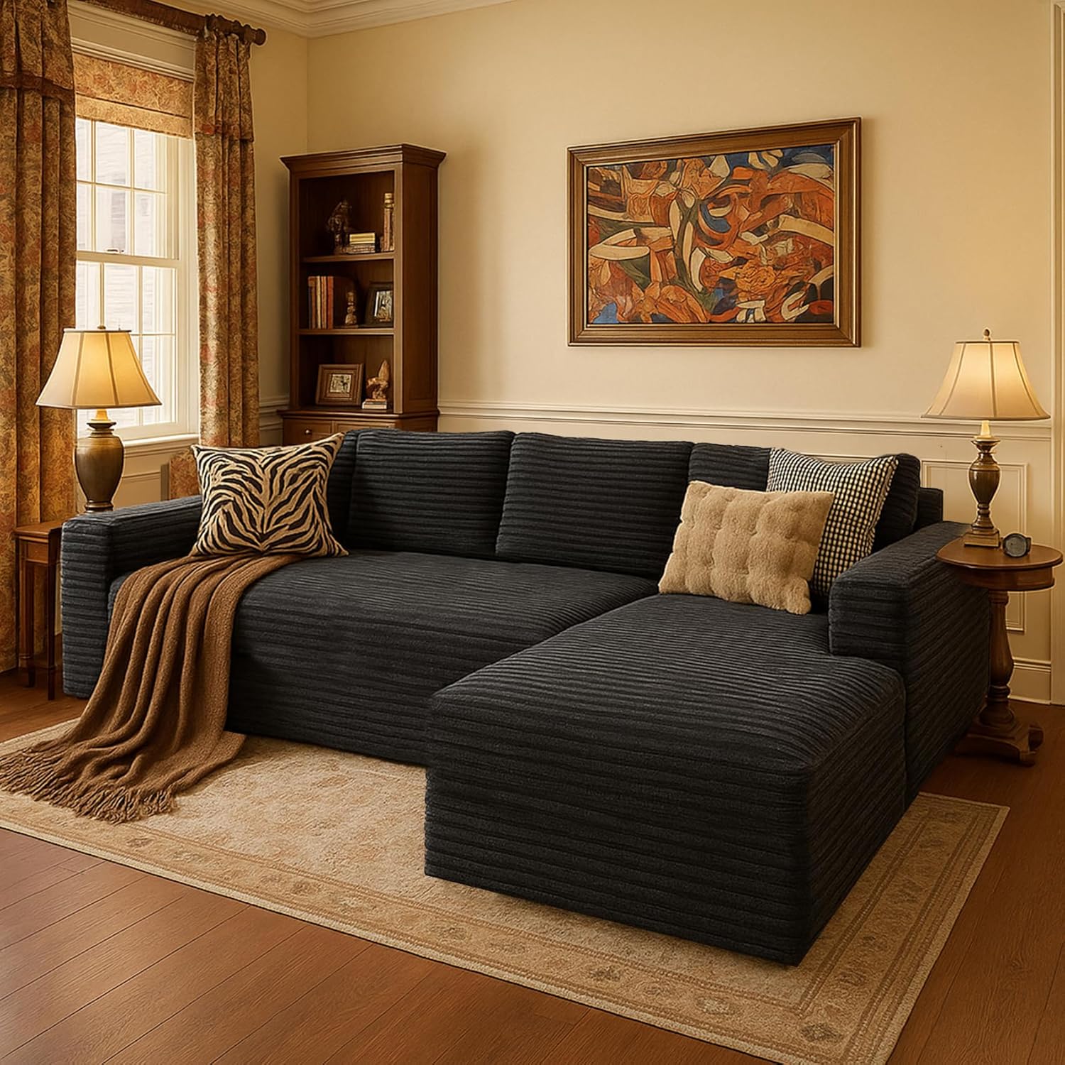 Cloud section sofa and L-shaped recliner modern modular sofa with deep seats