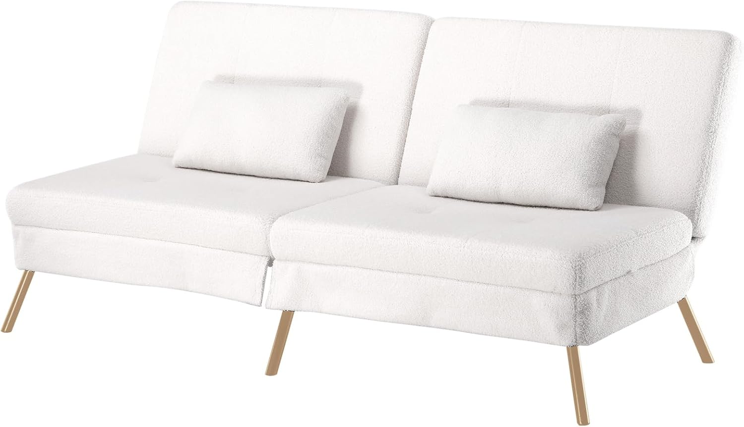 COMHOMA Slaapbank met slaapfunctie - Omvormbare futonhoes - Hoekbank - 3-zits gastenbank - met verstelbare stoffen rugleuning - Grijs 