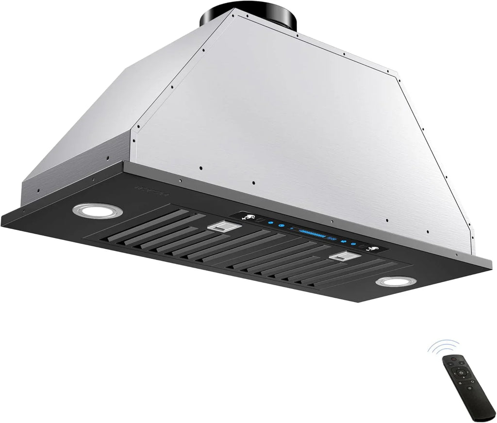 Hotte de cuisine encastrable/enfichable IKTCH 30 po 900 pi³/min, avec ou sans conduit, convertible en acier inoxydable