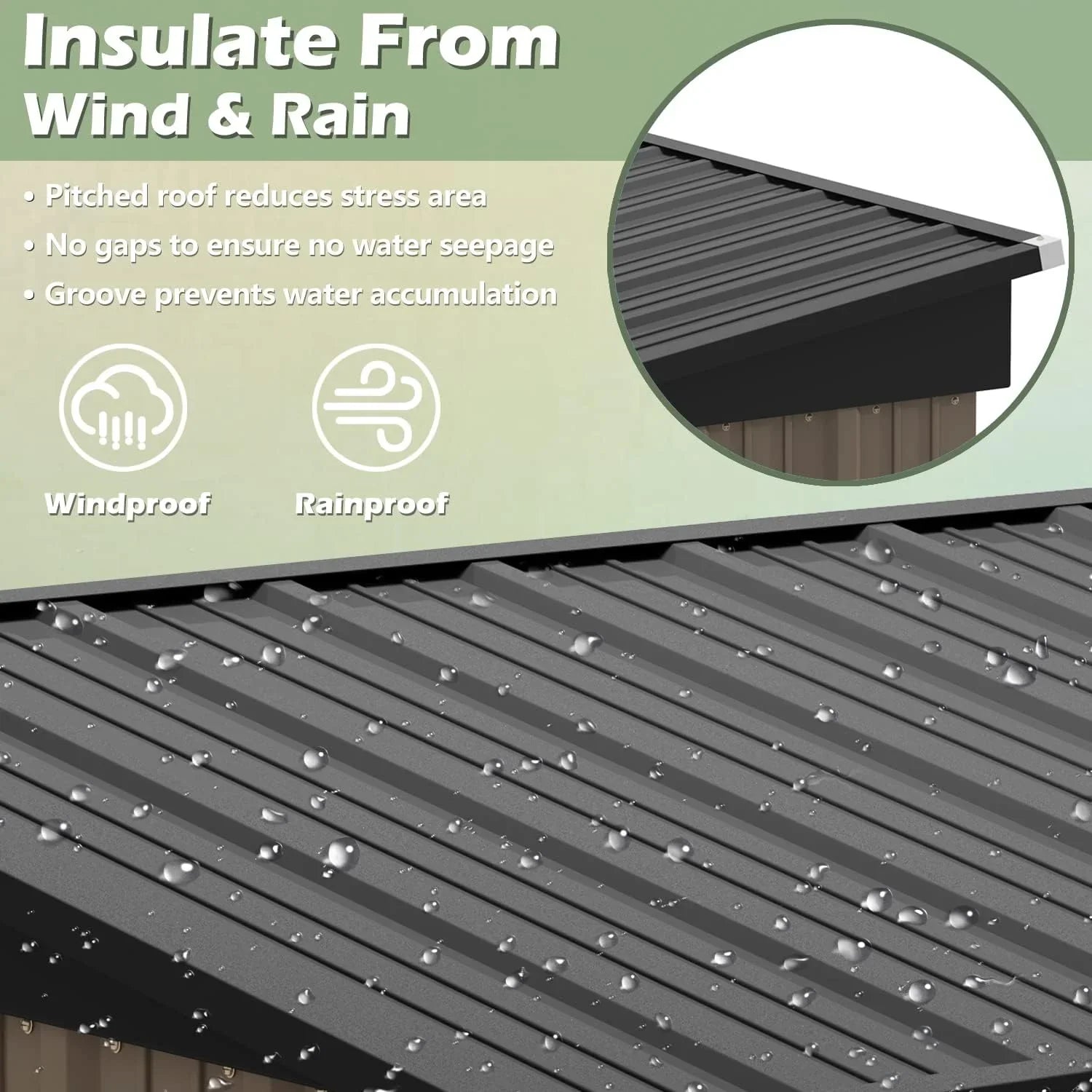 Abri de jardin extérieur Devoko 5 x 3 pi verrouillable en métal