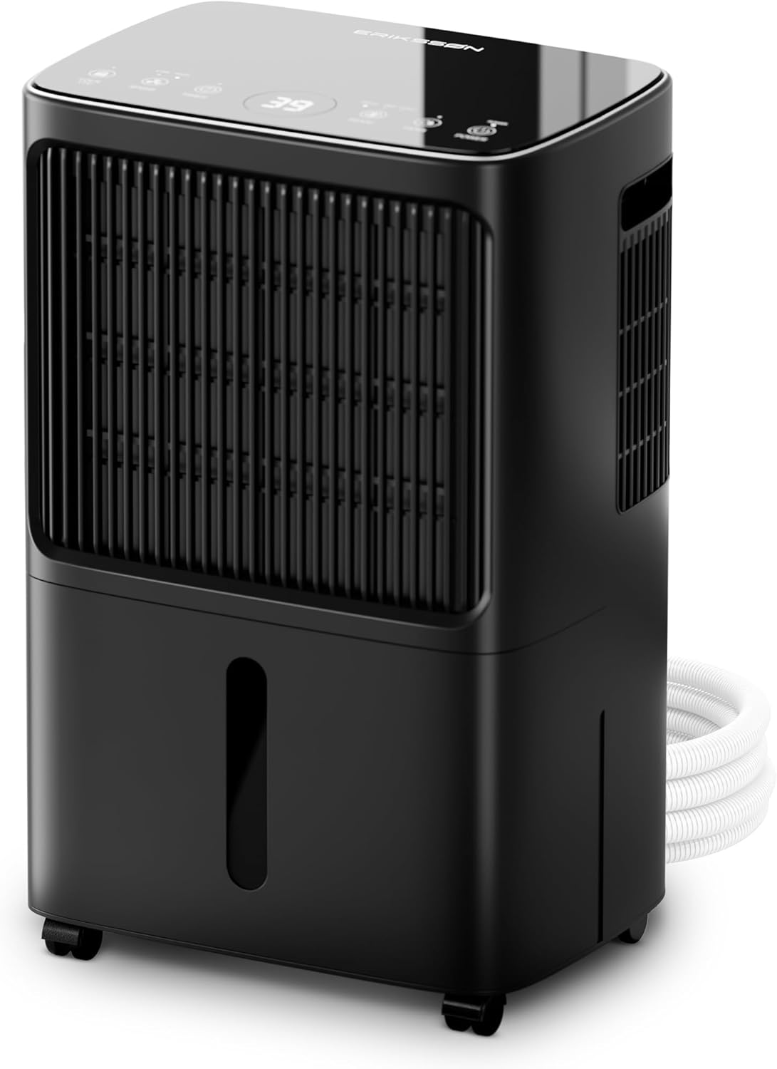 Déshumidificateur 16 litres/24 heures taille de la pièce : environ 140 m3 (70 m2), affichage LED, résistant à l'humidité  avec minuterie, économie d'énergie, avec capteur d'humidité (blanc)