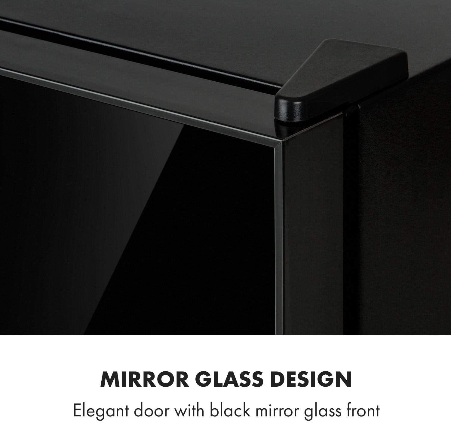 KLARSTEIN Frosty - Mini-réfrigérateur, Capacité de 10 litres, Compact, Eclairage intérieur LED blanc, 12 et 18 °C, Clayette en verre, Elégante porte, Nettoyage facile, Noir