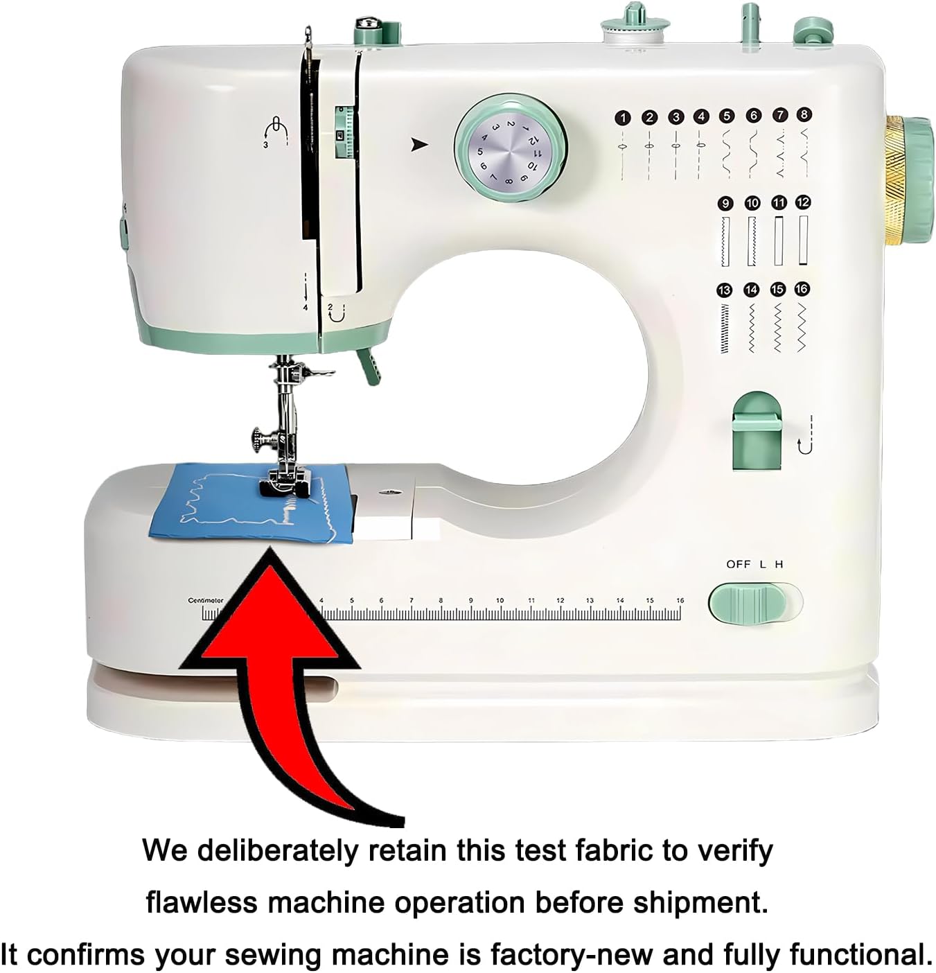 Machine à coudre portable améliorée pour débutants avec 16 motifs de points