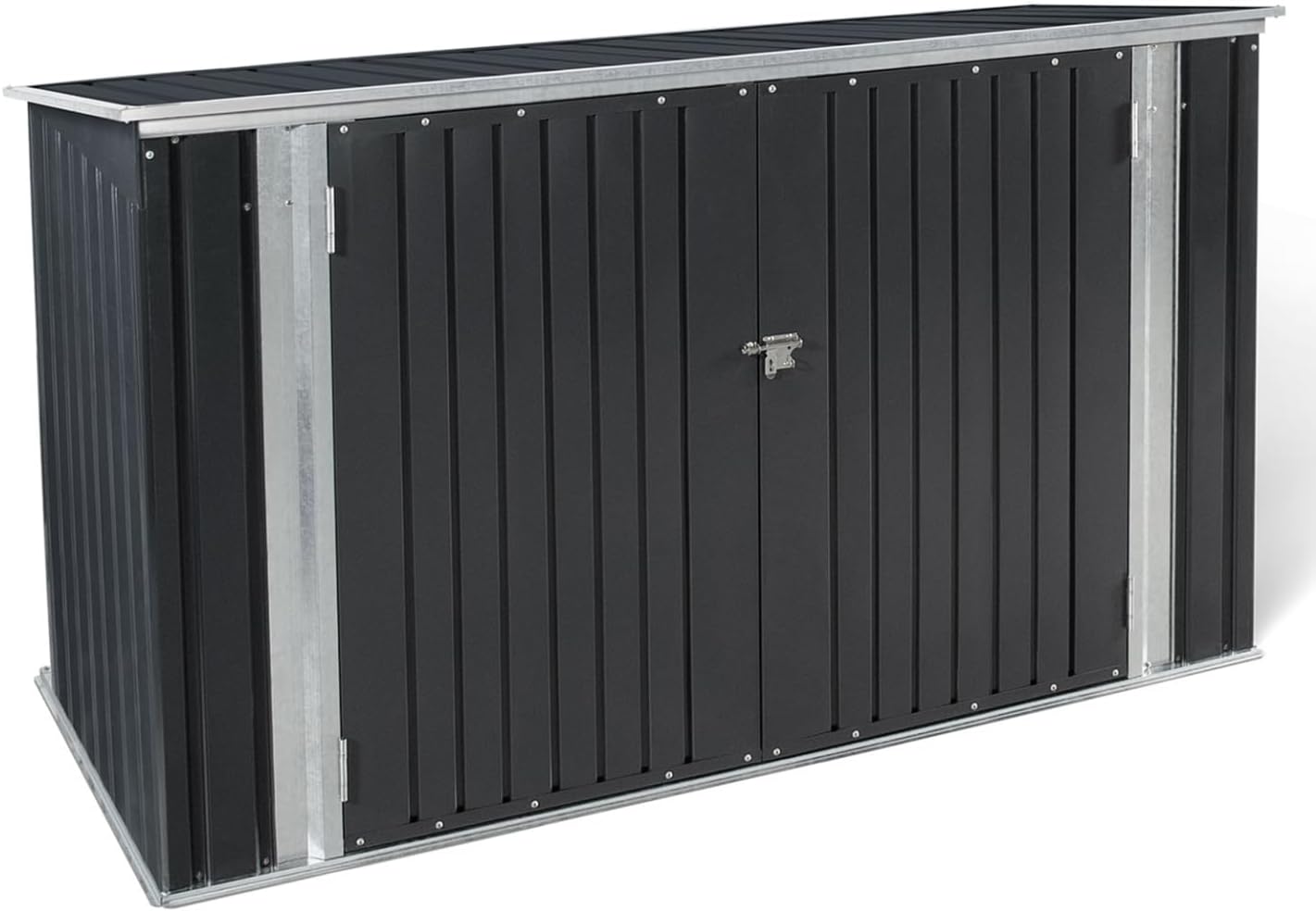 IDMarket - Abri de jardin métallique verrouillable avec rangements multiples pour vélos, outils et poubelles