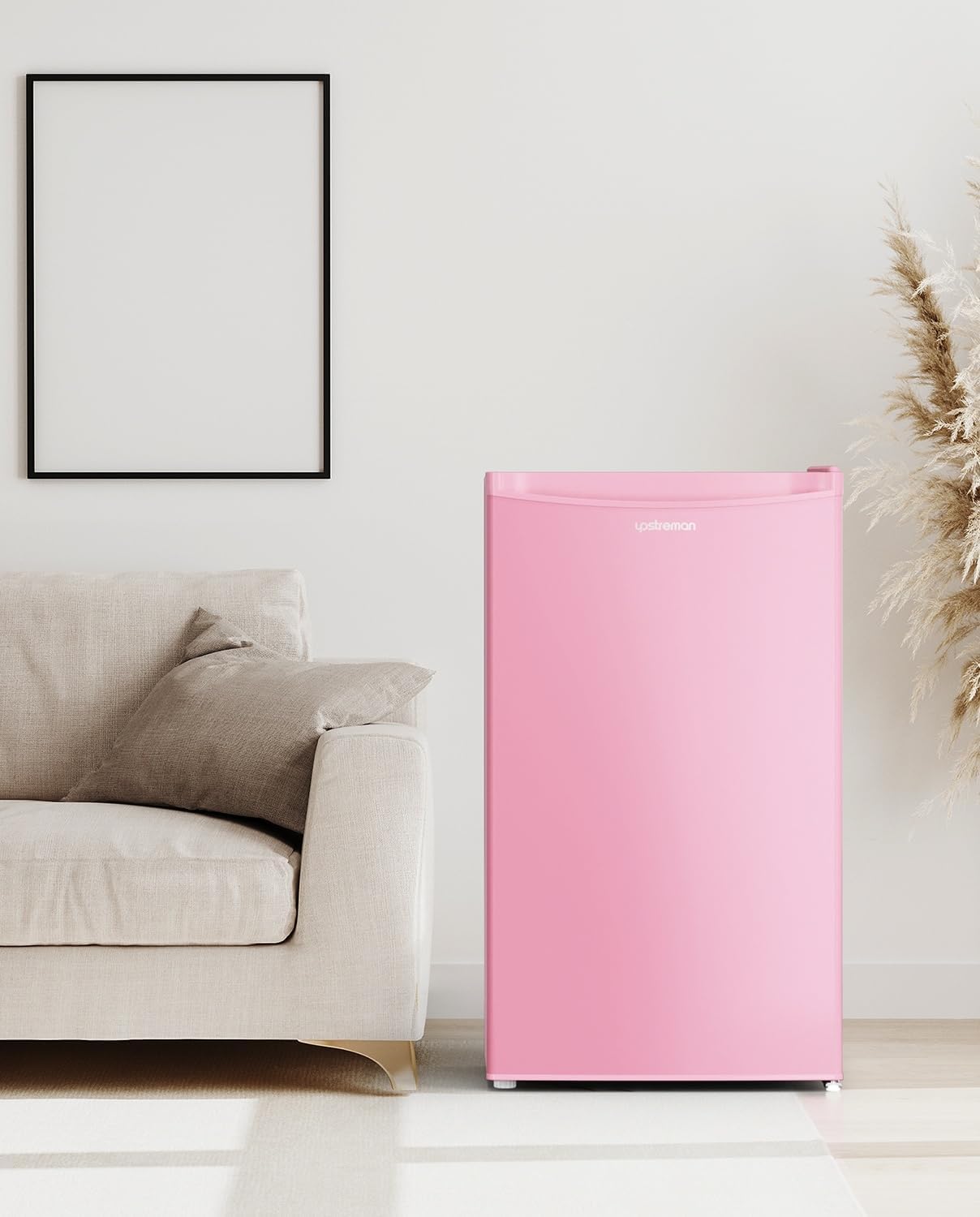 Mini réfrigérateur avec compartiment congélateur, bac à légumes 91L, thermostat réglable, silencieux