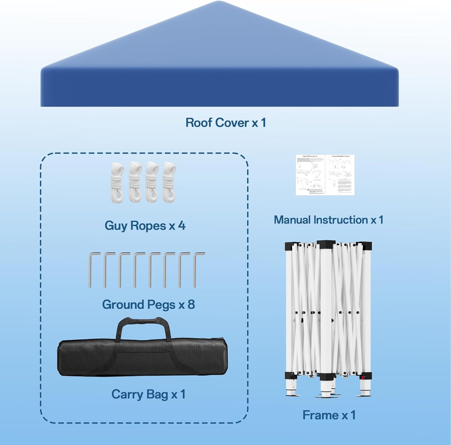 Gazebo pliant étanche JUMMICO, gazebo de jardin extérieur, gazebo pliant à hauteur réglable,