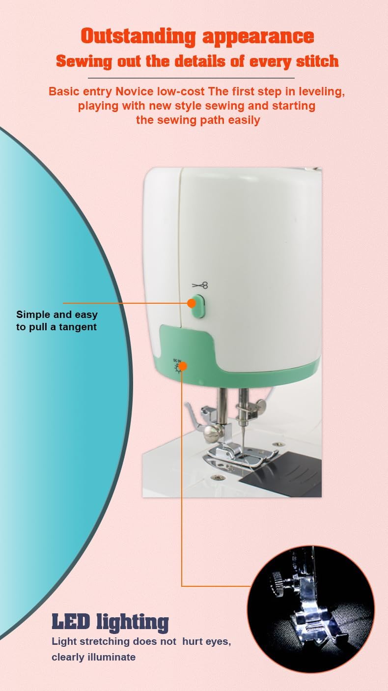 Machine à coudre pour débutants, mini machine à coudre portable