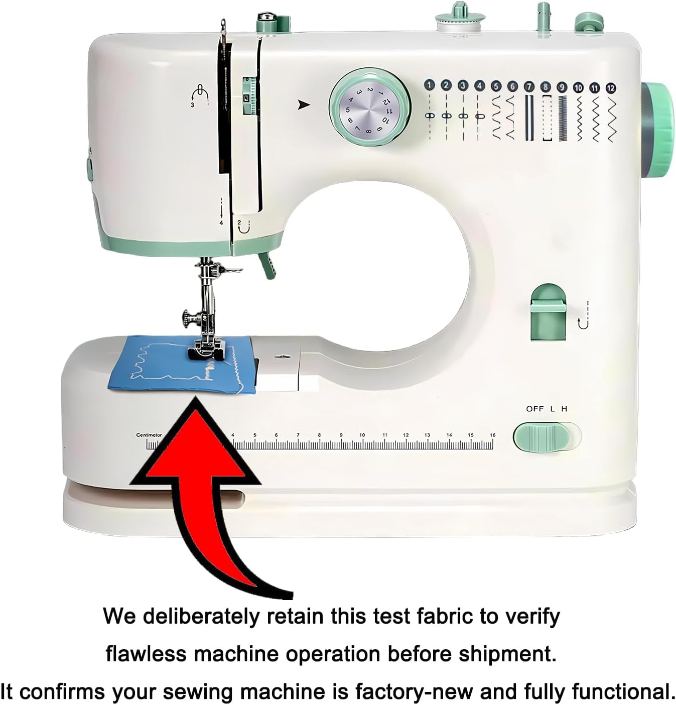 Machine à coudre portable améliorée pour débutants avec 16 motifs de points