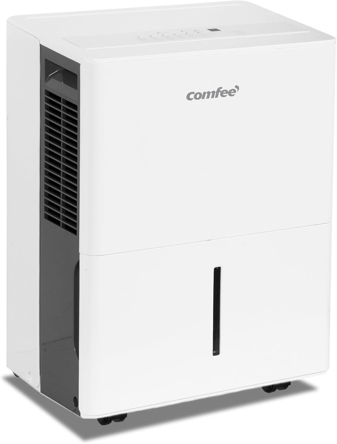 Déshumidificateur puissant COMFEE, absorbe jusqu'à 50 L/jour, sèche-linge, mode confort, grand réservoir de 6 L, minuterie 24 h, idéal pour les grandes pièces de 101 à 116 ㎡, MDDPE-50DEN7, cave, sous-sol