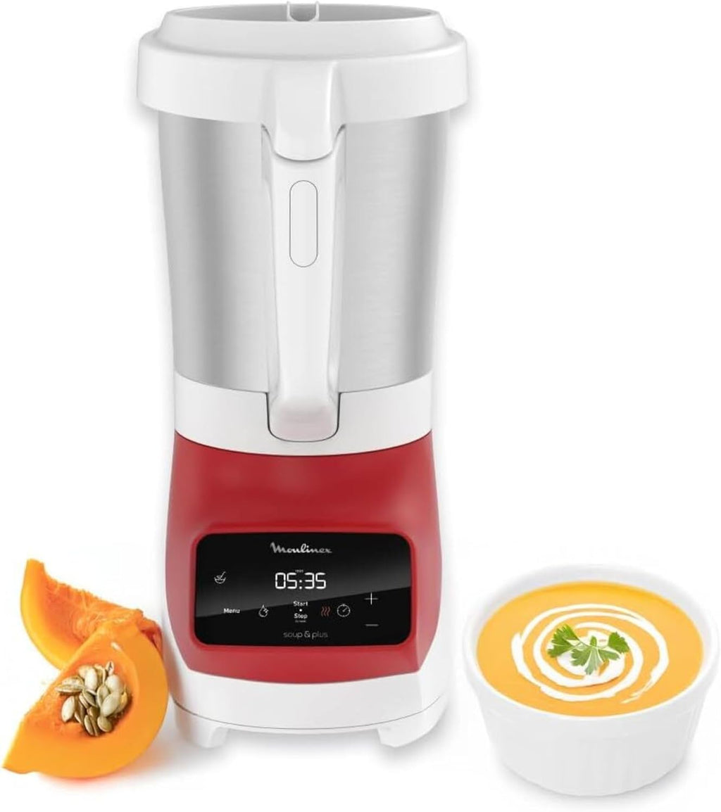 Moulinex blender, soepmaker, 1100 W, 2 liter kom, roestvrijstalen messen, 3 automatische programma's, handmatige modus, perfect mixen, soepen, smoothies, gemaakt in Frankrijk, Soup&amp;Plus LM924500 