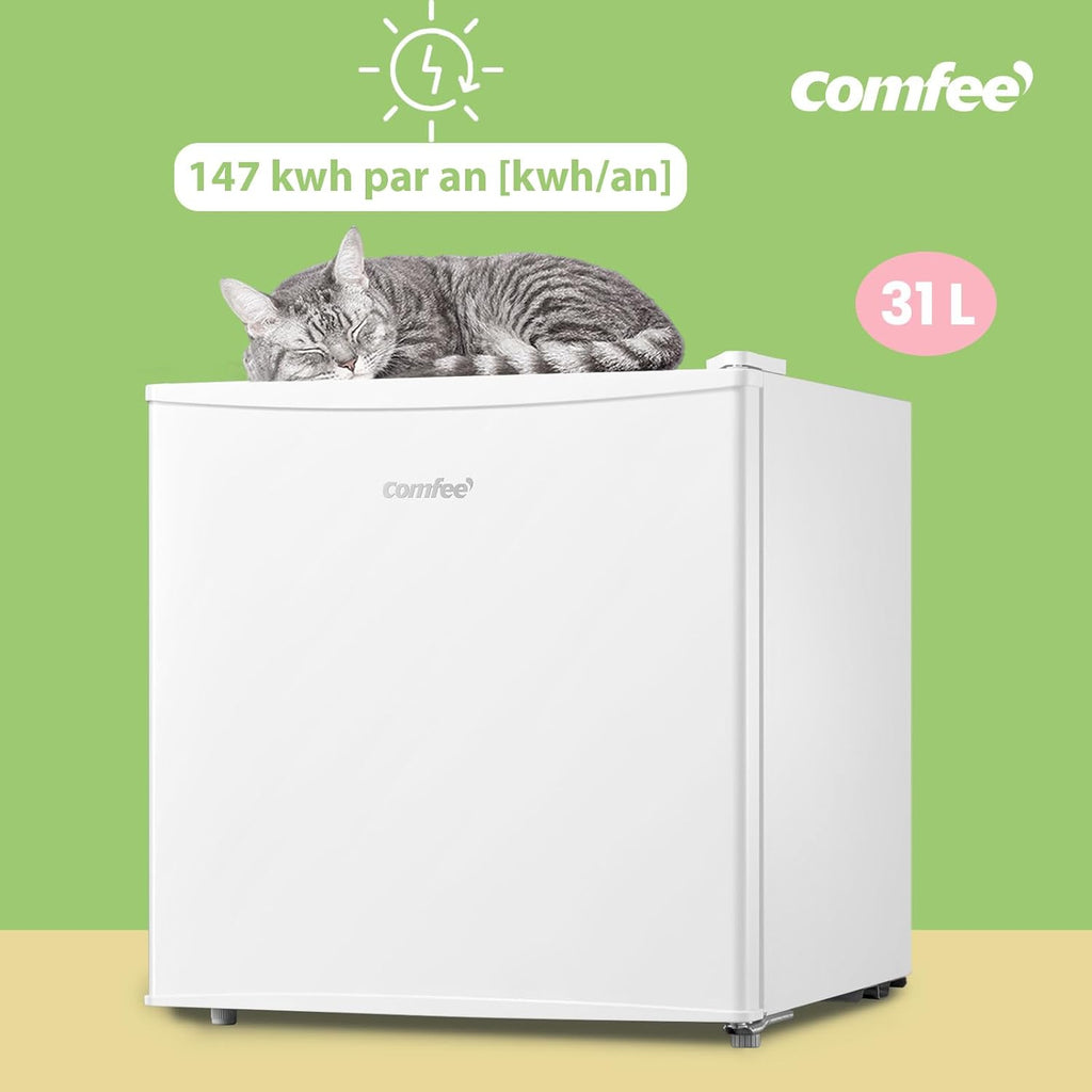COMFEE' RCU40WH2(E) 31L Mini Congélateur, Porte Réversible, 4 Étoiles, Silencieux, pratique dans le Bureau, l'Hôtel et la Maison, Blanc