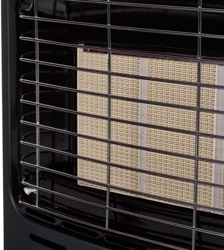 Favex 8630047 Gasbrander 4200 - Gebruiksklaar, inclusief slang en regelaar - Binnenbrander met infraroodkeramiek - 3 verwarmingsvermogens, geschikt voor ruimtes tot 40 m², staal, zwart 