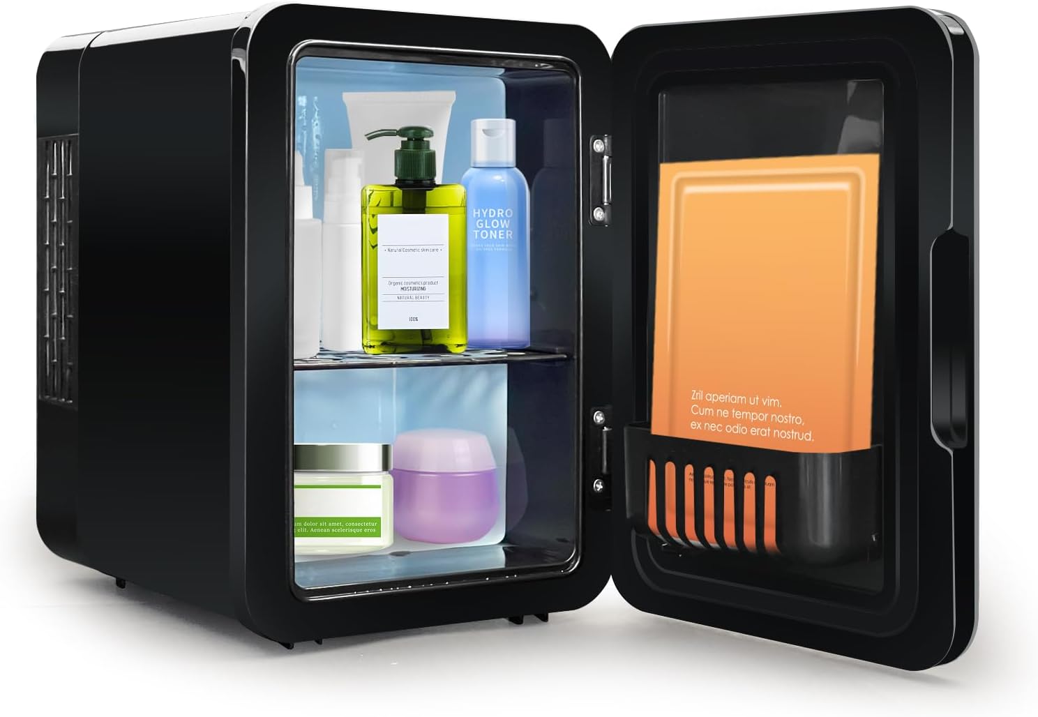 Mini réfrigérateur 4L Petit réfrigérateur portable 6 canettes Cosmétique Mini réfrigérateur Réfrigérer et chauffer