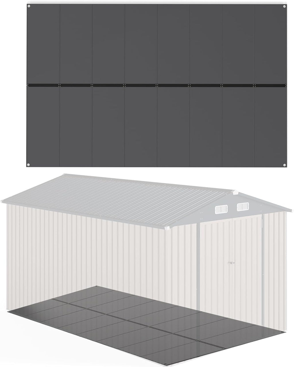 RELAX4LIFE Abri de Jardin en Métal 350x223x197cm, Cabane de Stockage 15m3 8m2 avec 2 Portes, Toit Incliné, Fenêtre de Ventilation pour Vélo Tondeuse, Organisateur Extérieur pour Jardin Patio (15m³)