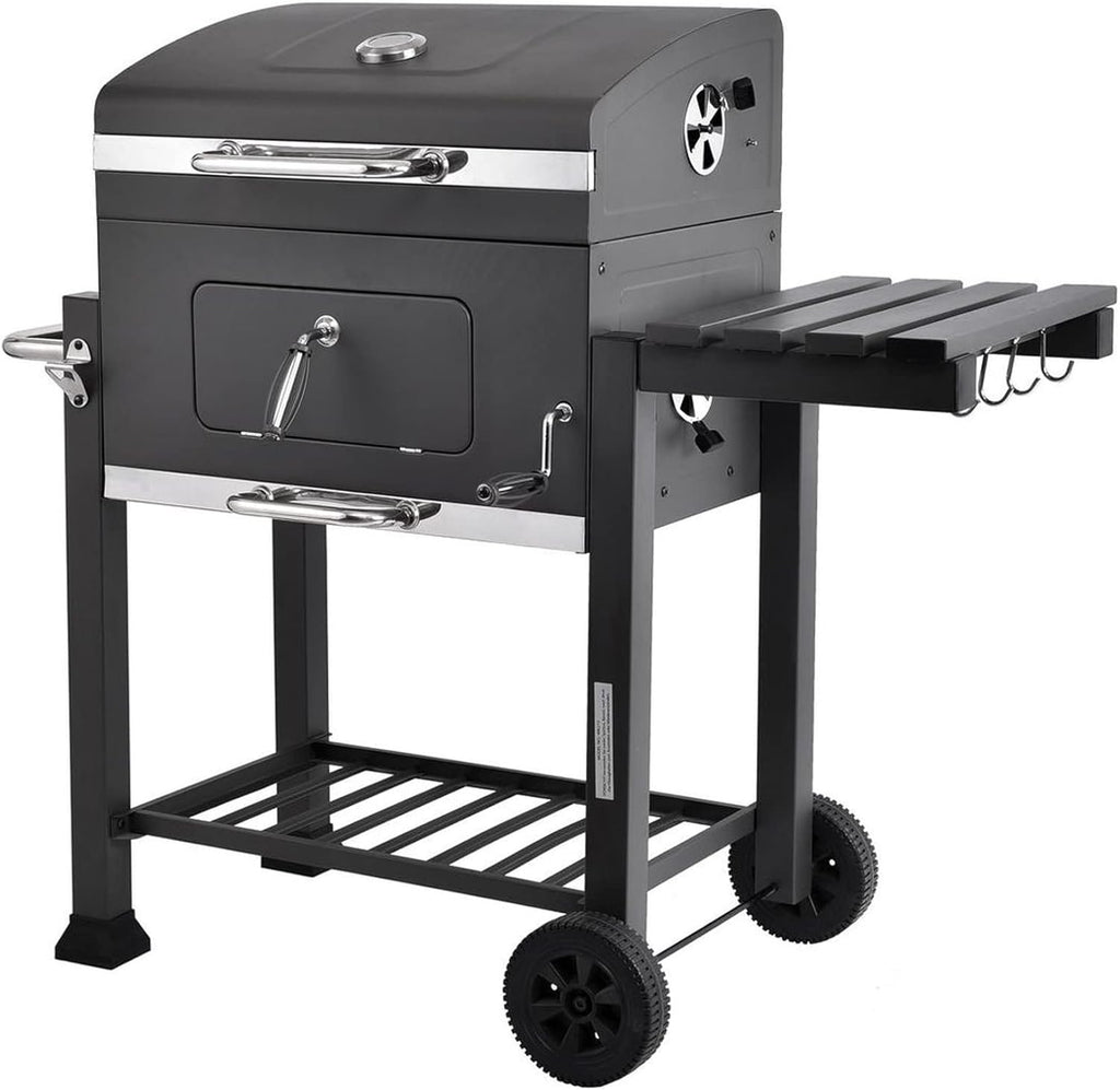 MaxxGarden Barbecue au Charbon - Barbecue de Bois - BBQ - Grill - Transportable - 118 cm - Noir
