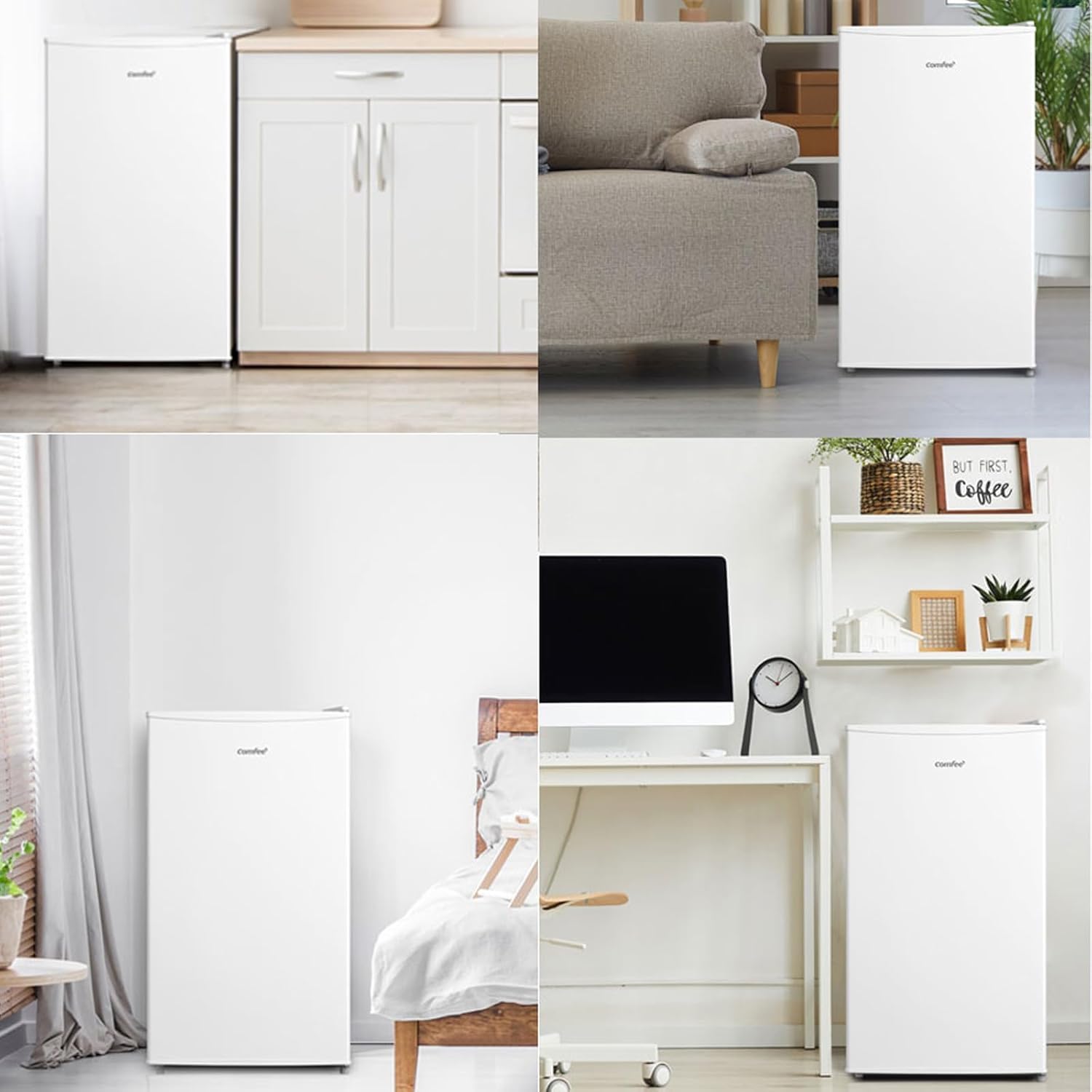 COMFEE' RCU40WH2(E) 31L Mini Congélateur, Porte Réversible, 4 Étoiles, Silencieux, pratique dans le Bureau, l'Hôtel et la Maison, Blanc
