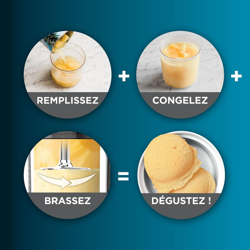 Sorbetière Ninja CREAMi 7 programmes pour glaces sorbets smoothies et milkshakes, noir/argent 1,4 L