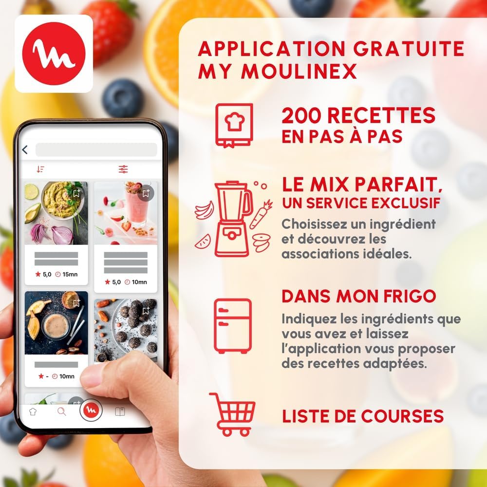 Moulinex blender, soepmaker, 1100 W, 2 liter kom, roestvrijstalen messen, 3 automatische programma's, handmatige modus, perfect mixen, soepen, smoothies, gemaakt in Frankrijk, Soup&amp;Plus LM924500 