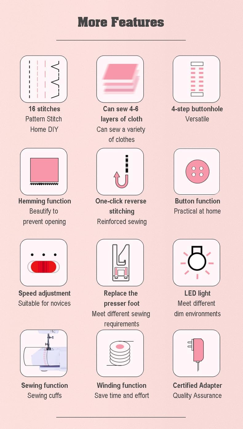 Machine à coudre pour débutants, mini machine à coudre portable