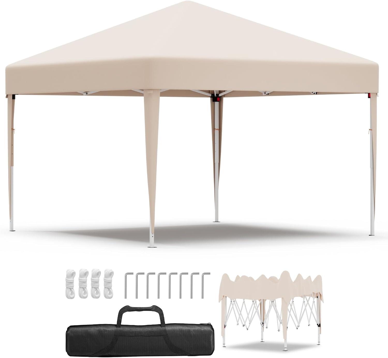 Gazebo pliant étanche JUMMICO, gazebo de jardin extérieur, gazebo pliant à hauteur réglable,