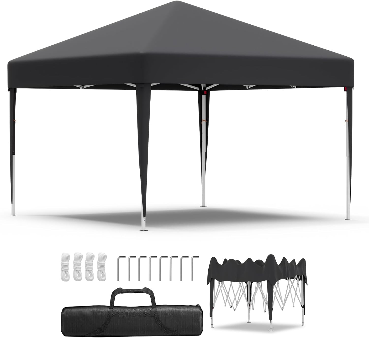 Gazebo pliant étanche JUMMICO, gazebo de jardin extérieur, gazebo pliant à hauteur réglable,