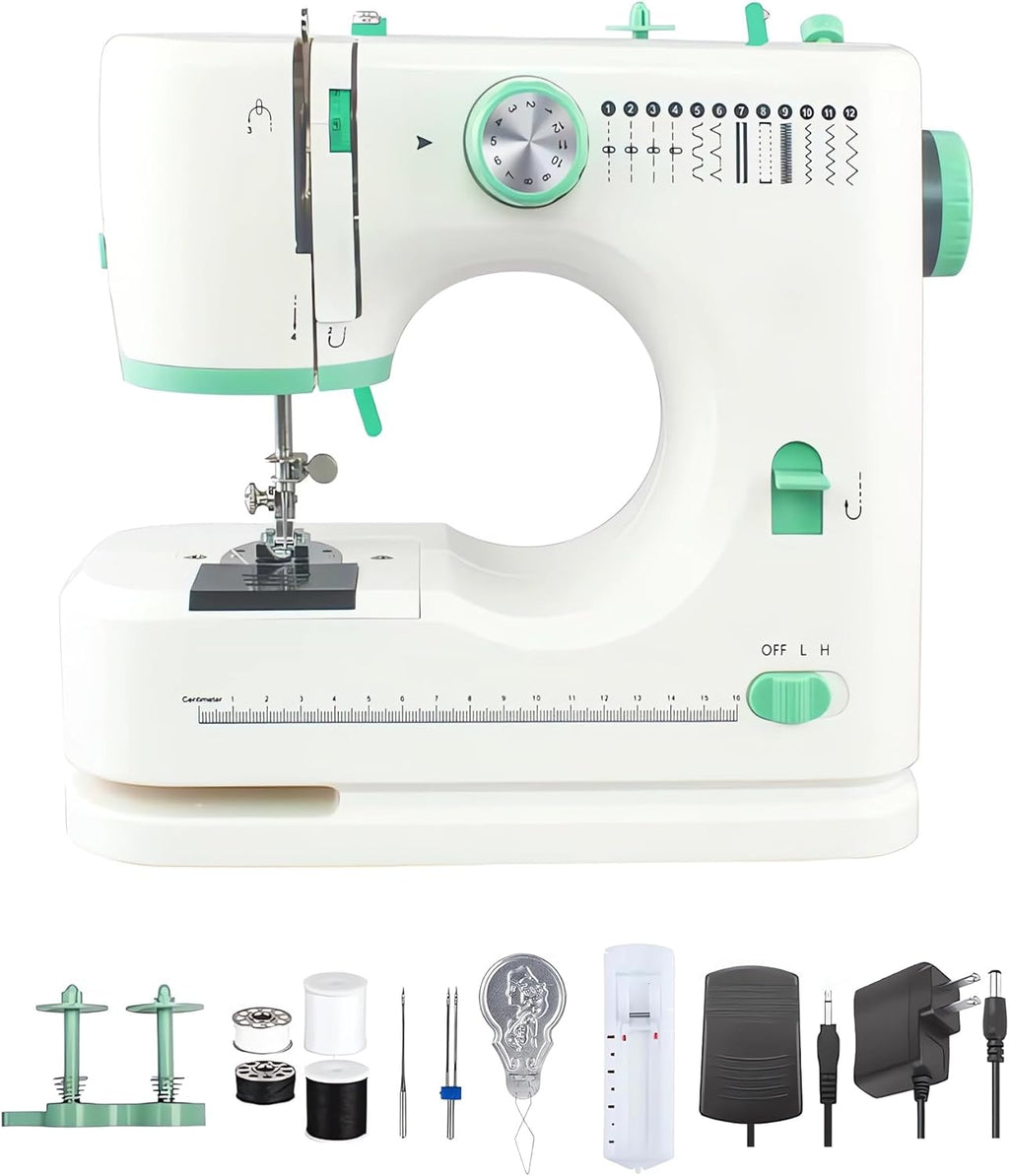 Machine à coudre portable améliorée pour débutants avec 16 motifs de points