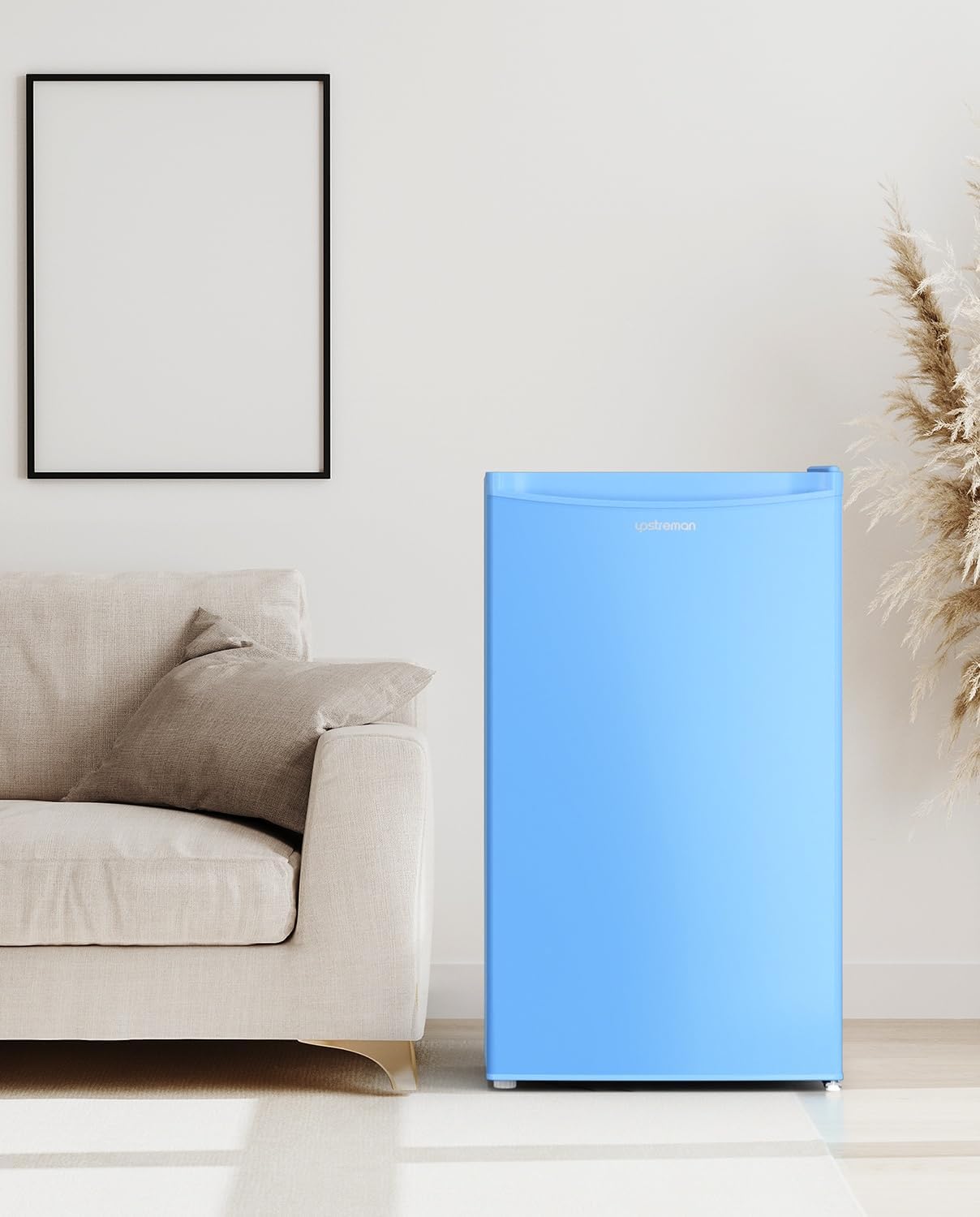 Mini réfrigérateur avec compartiment congélateur, bac à légumes 91L, thermostat réglable, silencieux