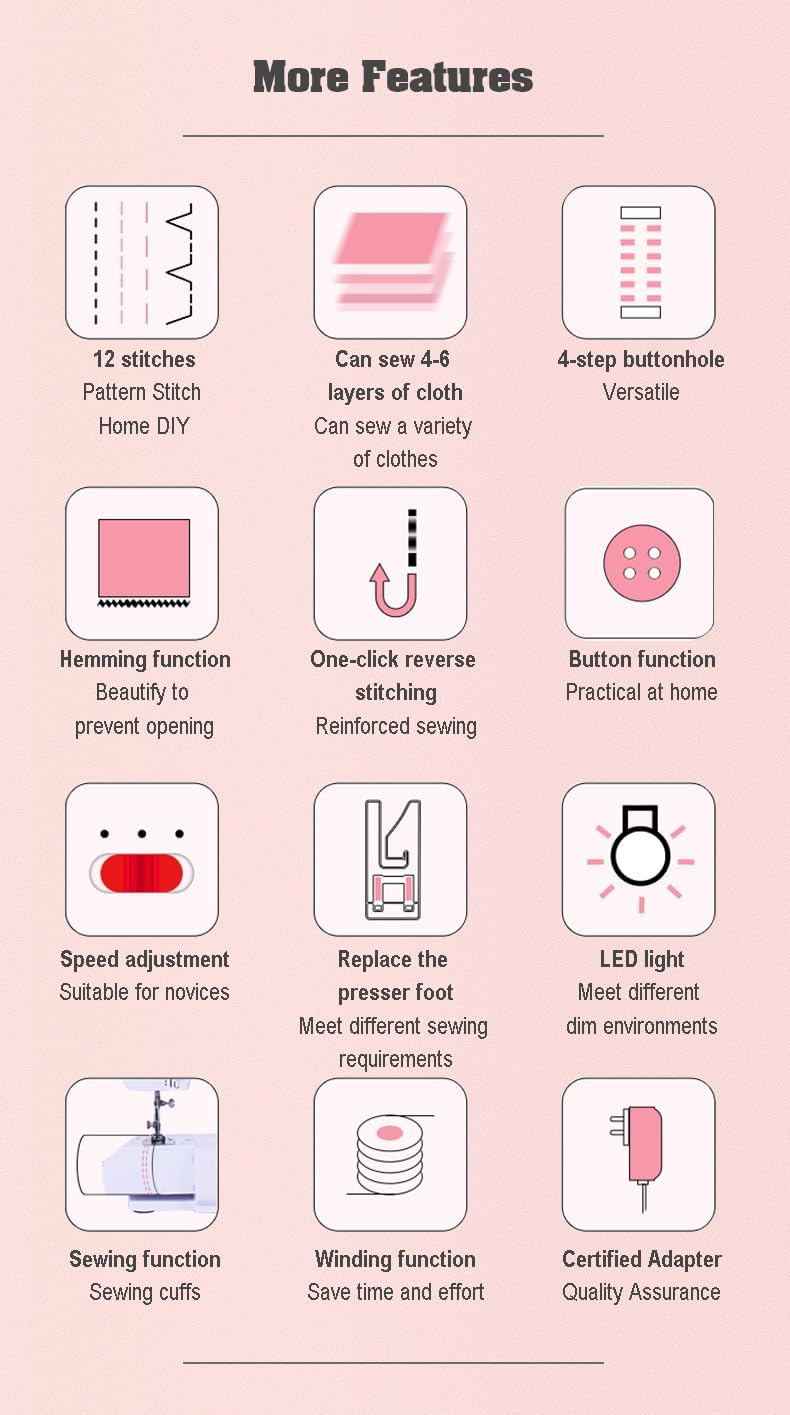 Machine à coudre pour débutants, mini machine à coudre portable