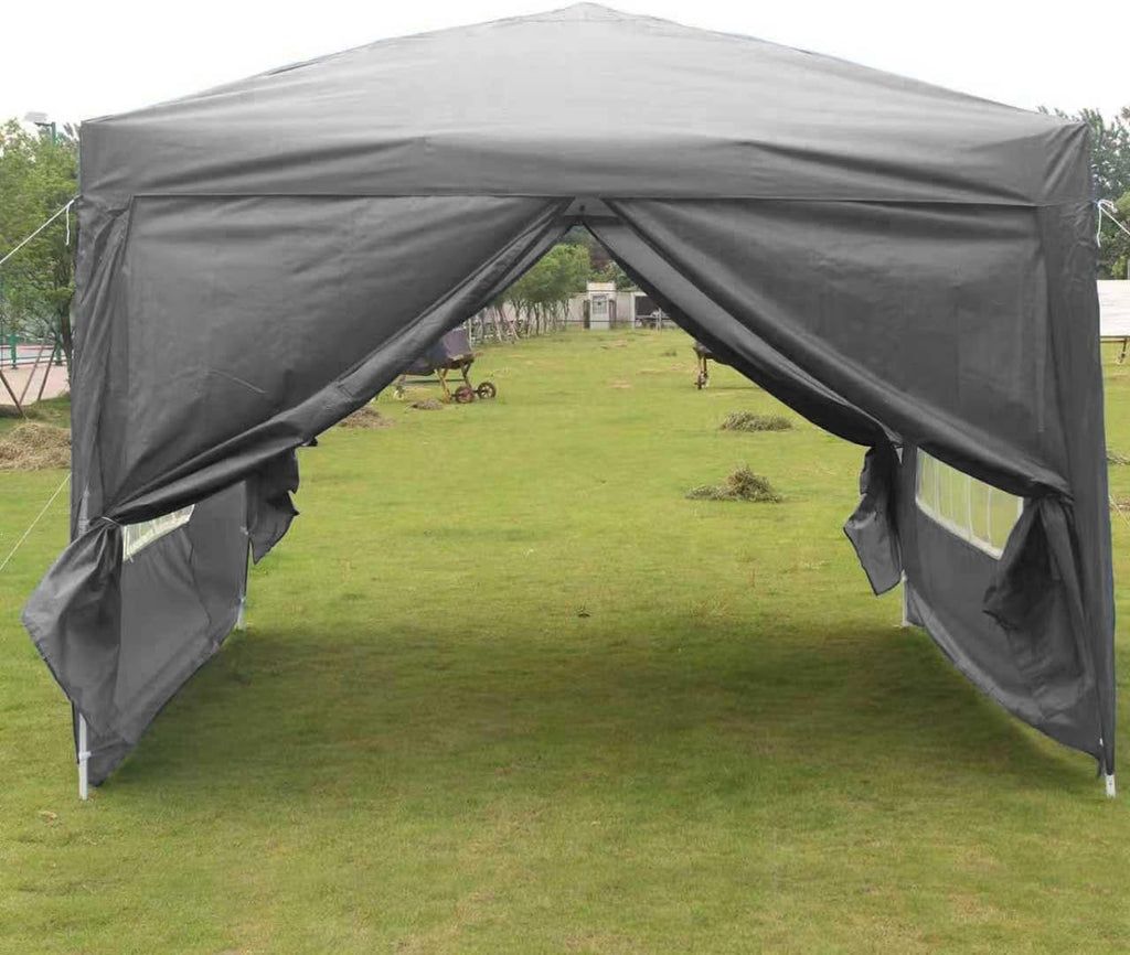Gazebo pliant ISE, gazebo pliant 3x3 avec rideaux, gazebo de jardin extérieur,