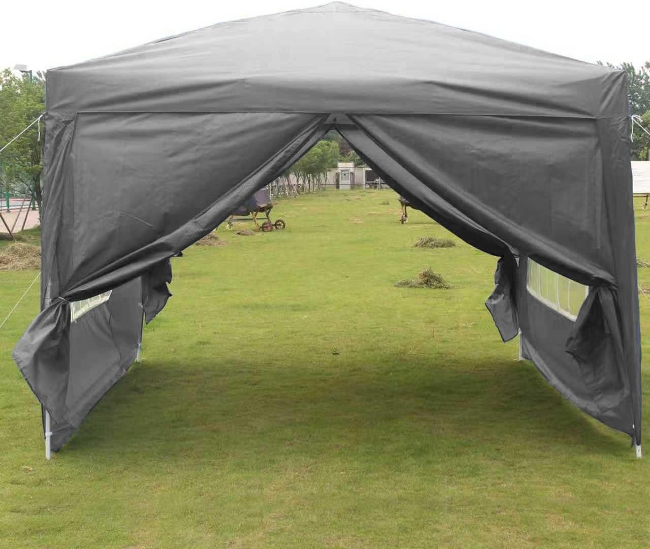 Gazebo pliant ISE, gazebo pliant 3x3 avec rideaux, gazebo de jardin extérieur,