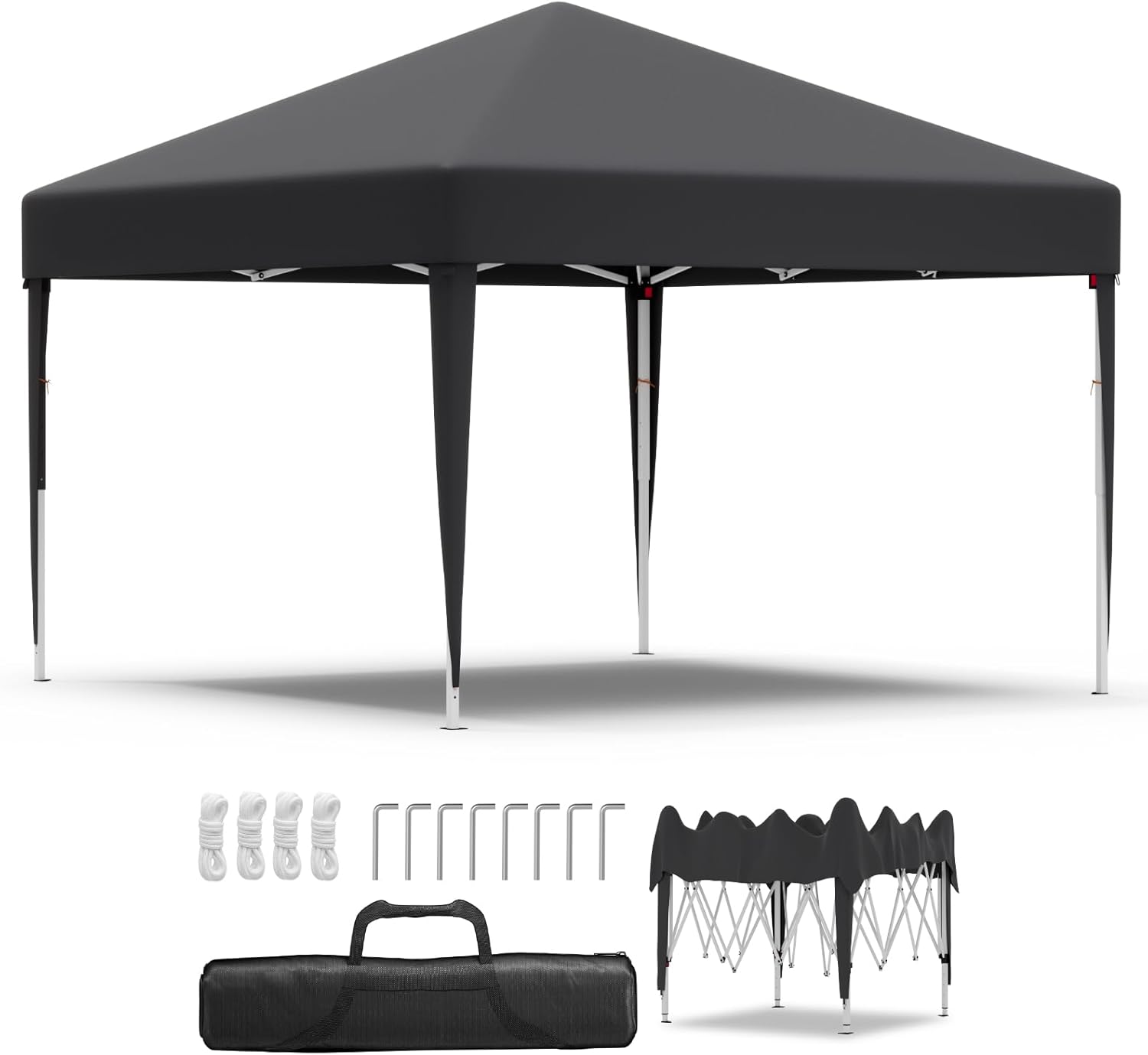 Gazebo pliant étanche JUMMICO, gazebo de jardin extérieur, gazebo pliant à hauteur réglable,