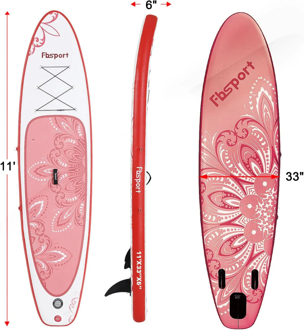 Planche de stand up paddle FBSPORT Premium 11', planche de yoga, contrôle du surf, pont antidérapant, attache, pagaie et pompe
