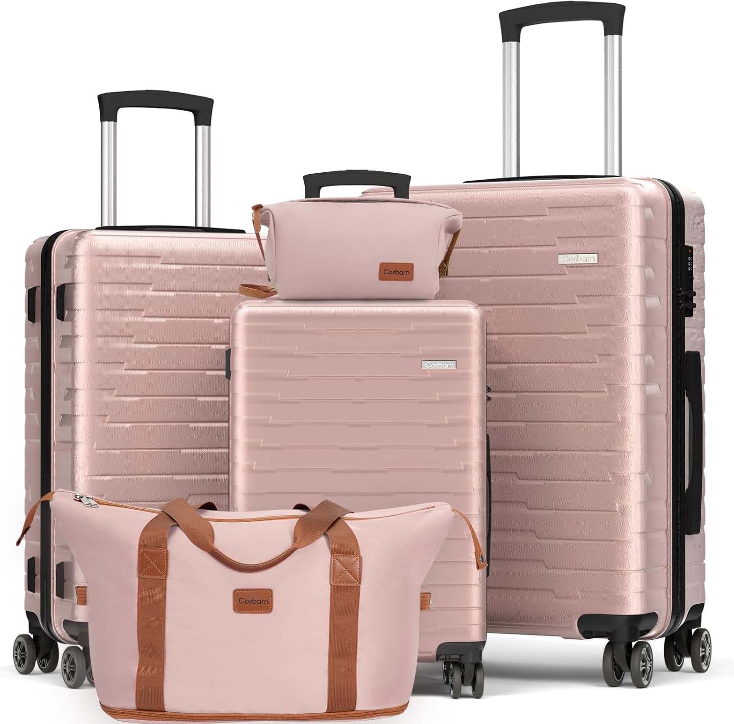 Ensemble de 5 bagages à roulettes, valise rigide en ABS avec roulettes pivotantes