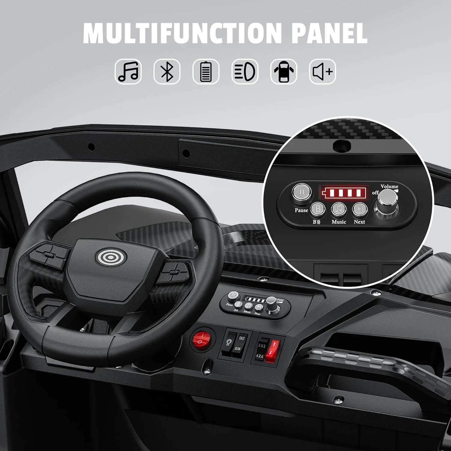 Camion jouet électrique de voyage tout-terrain rose