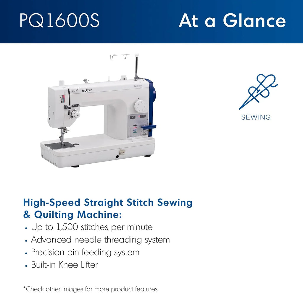 Machine à coudre et à quilter à point droit haute vitesse Brother PQ1600S