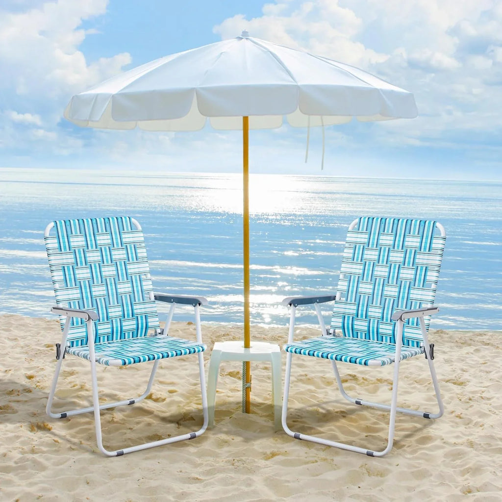 Lot de 2 chaises pliantes en toile pour patio VINGLI, chaise de plage portable pour extérieur, chaise de camping