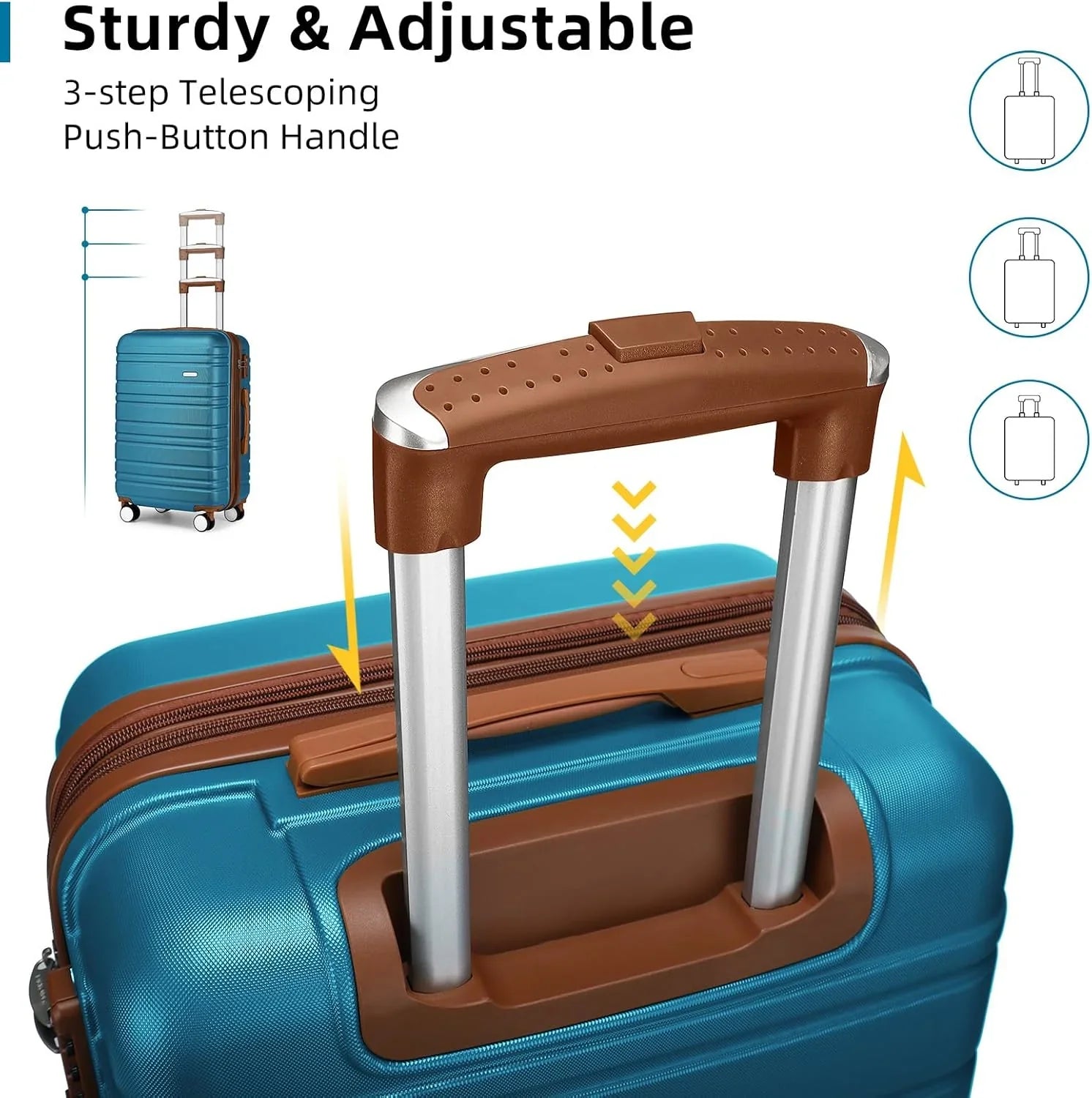 Ensemble de bagages 6 pièces, ensemble de valises rigides extensibles avec roulettes pivotantes, ensemble de bagages à roulettes légers