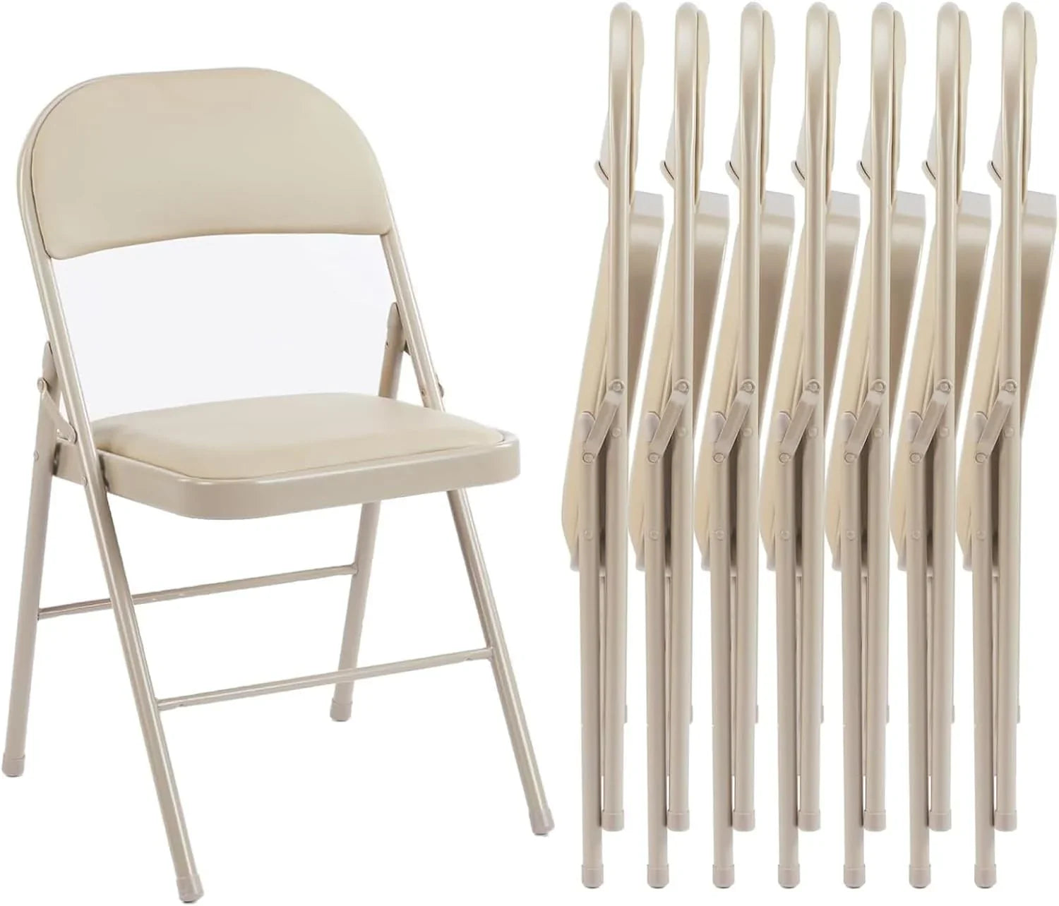 Lot de 12 chaises pliantes Sweetcrispy, rembourrées en cuir, robustes et pliables en métal.
