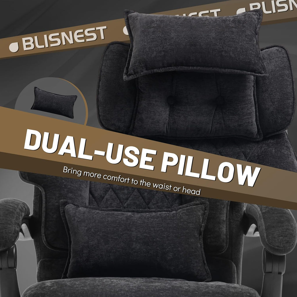 Chaise de bureau de massage avec repose-pieds, grande et haute chaise de bureau en cuir 500 lb