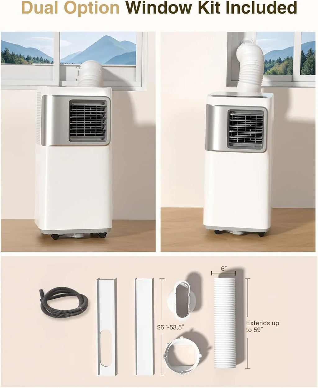 Climatiseur portable - 16 000 BTU - Unité de climatisation 5 en 1 Wi-Fi Smart AC