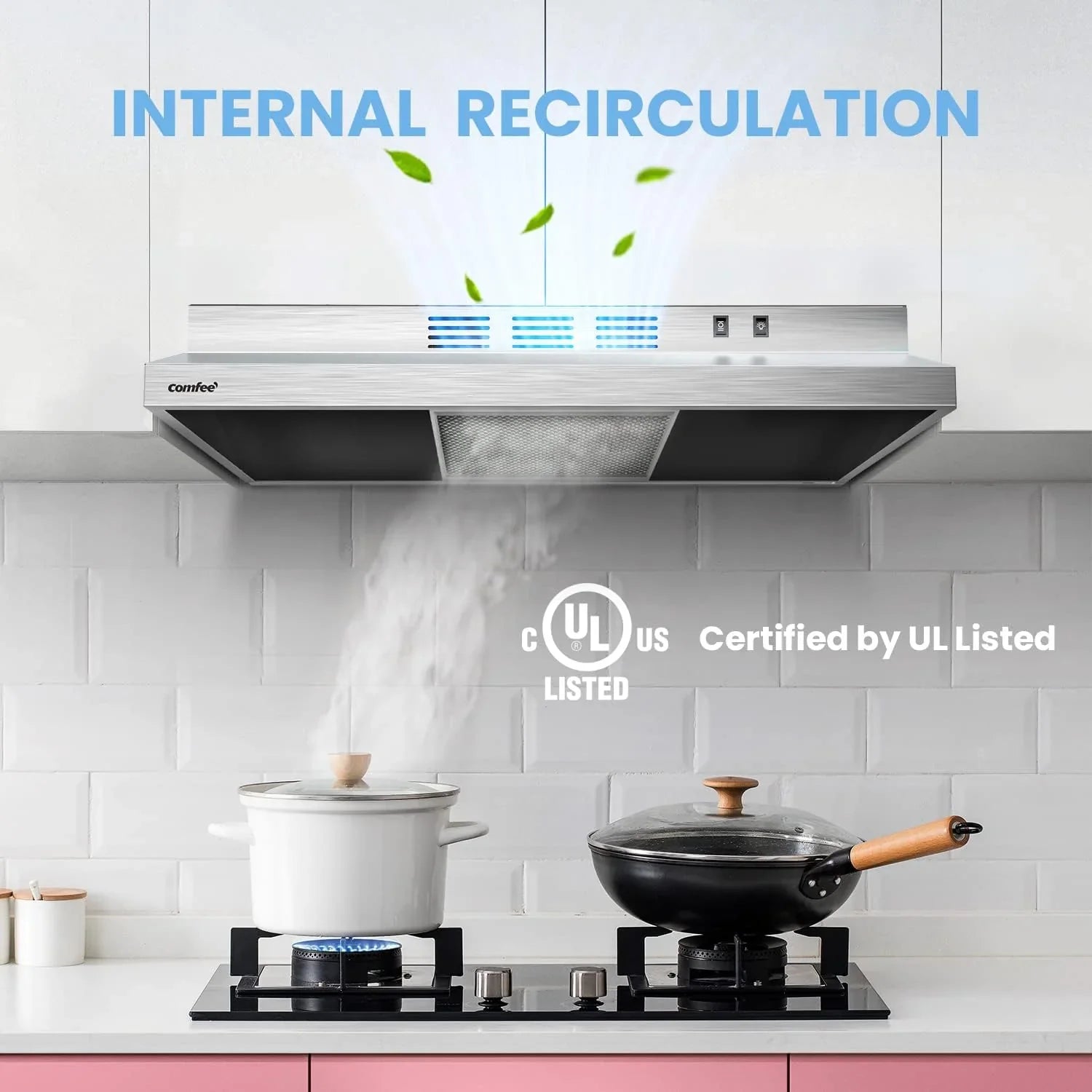 Filtre de cuisine réutilisable en acier inoxydable durable Comfee 30 po pour conduit/sans conduit sous armoire