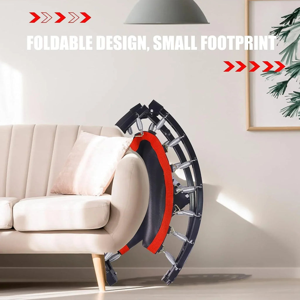 Kanchimi Mini Trampoline d'entraînement pliable de 40" à 48" avec poignée, charge maximale de 330 lb