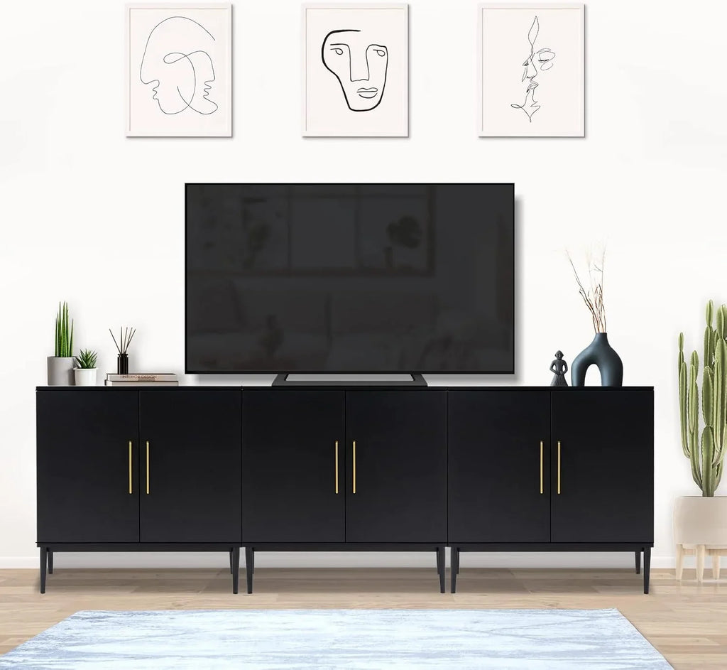 Meuble indépendant en bois noir pour salon, chambre, salle à manger et couloir