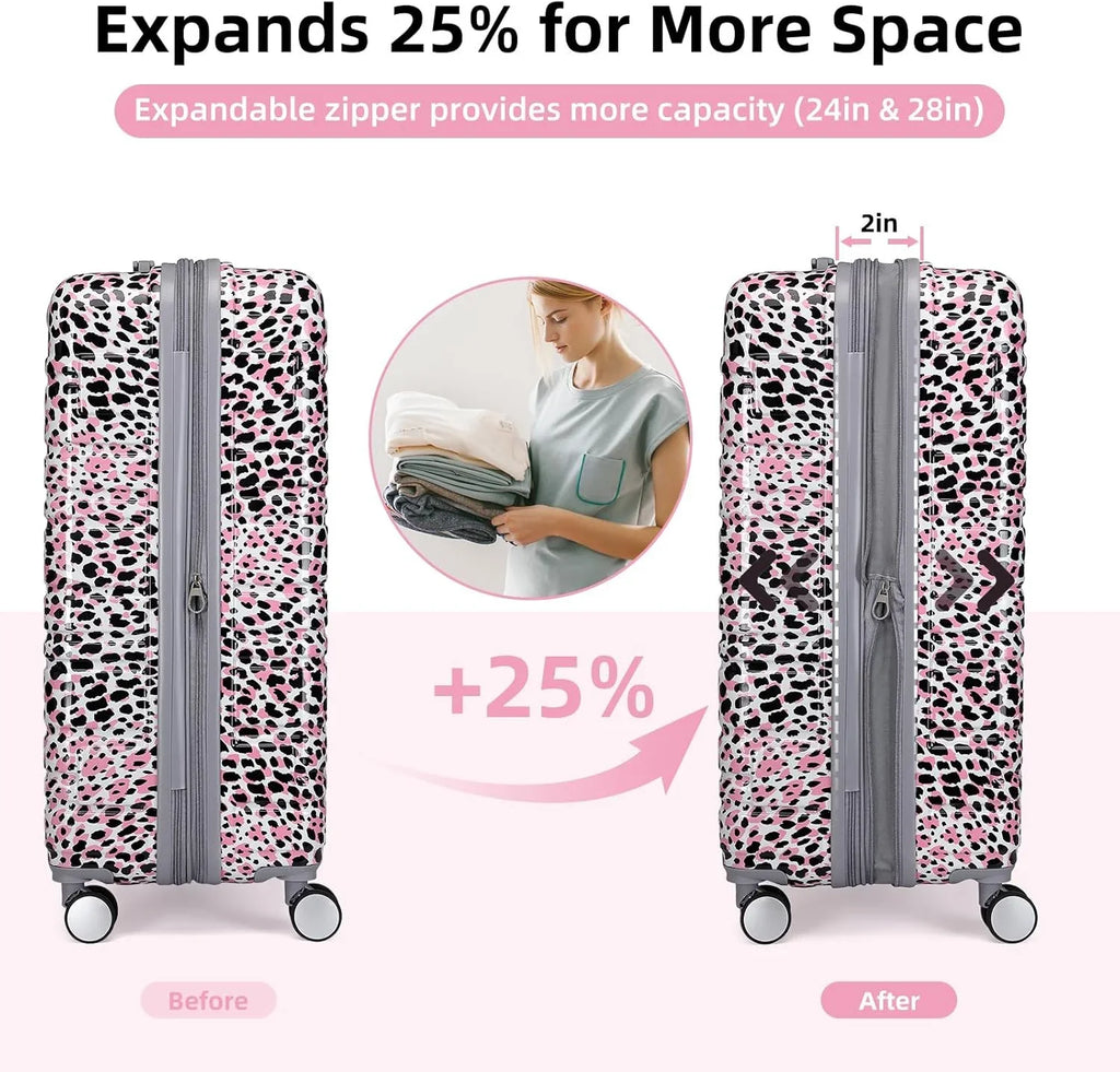 Ensemble de bagages 6 pièces, ensemble de valises rigides extensibles avec roulettes pivotantes, ensemble de bagages à roulettes légers